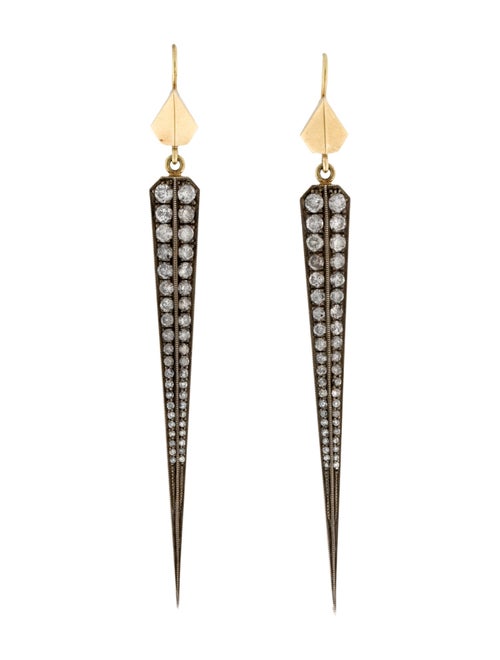 Sylva & Cie 2.75ctw Diamond Long Dagger Drop Earrings