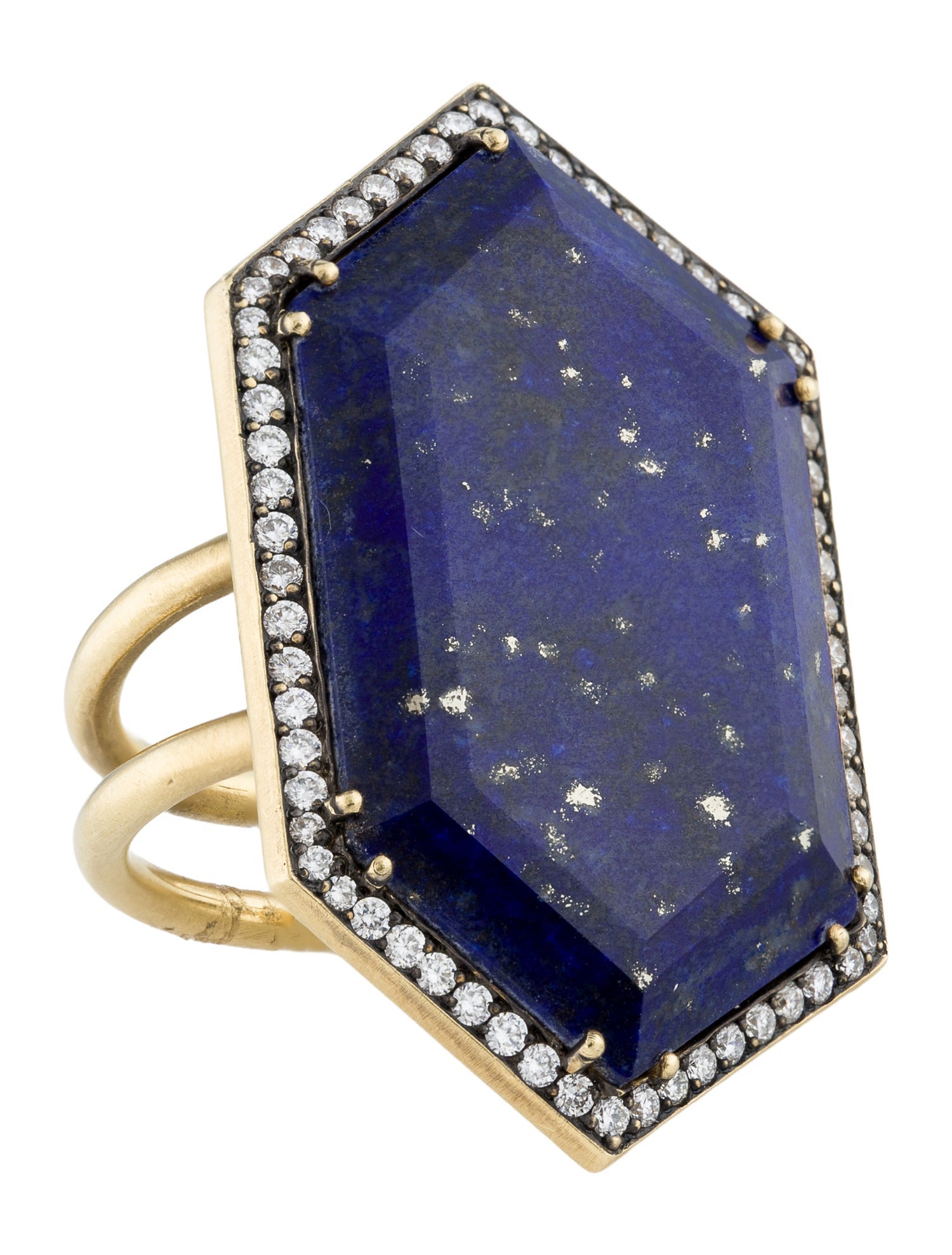 Sylva & Cie 18K Lapis Lazuli & Diamond Cocktail Ring