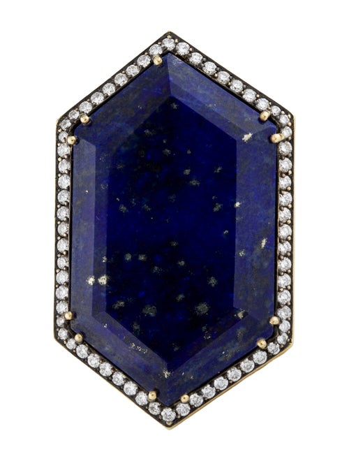 Sylva & Cie 18K Lapis Lazuli & Diamond Cocktail Ring