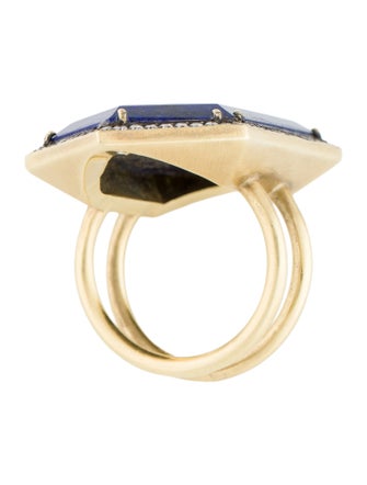 Sylva & Cie 18K Lapis Lazuli & Diamond Cocktail Ring