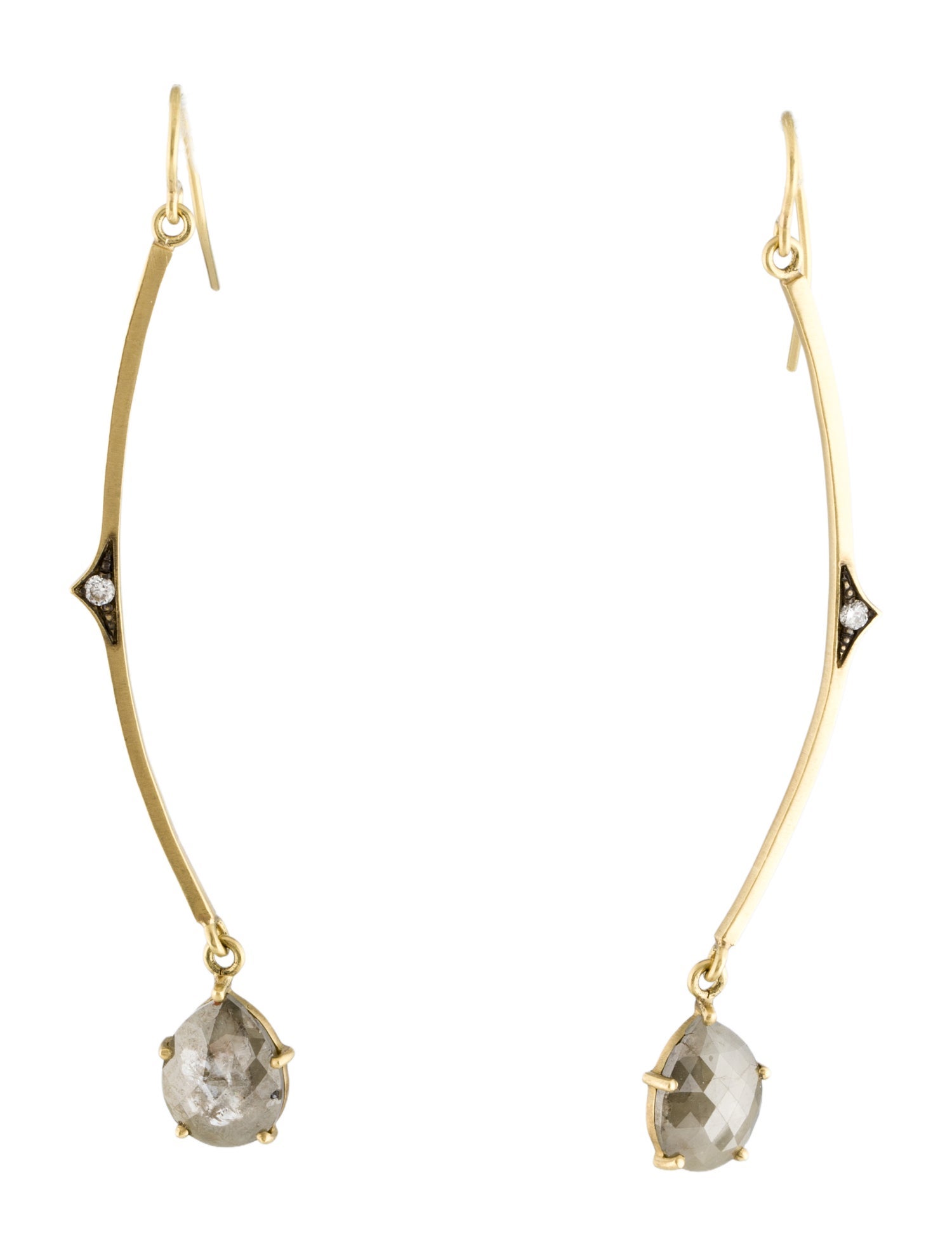 Sylva & Cie 18K Diamond Drop Earrings