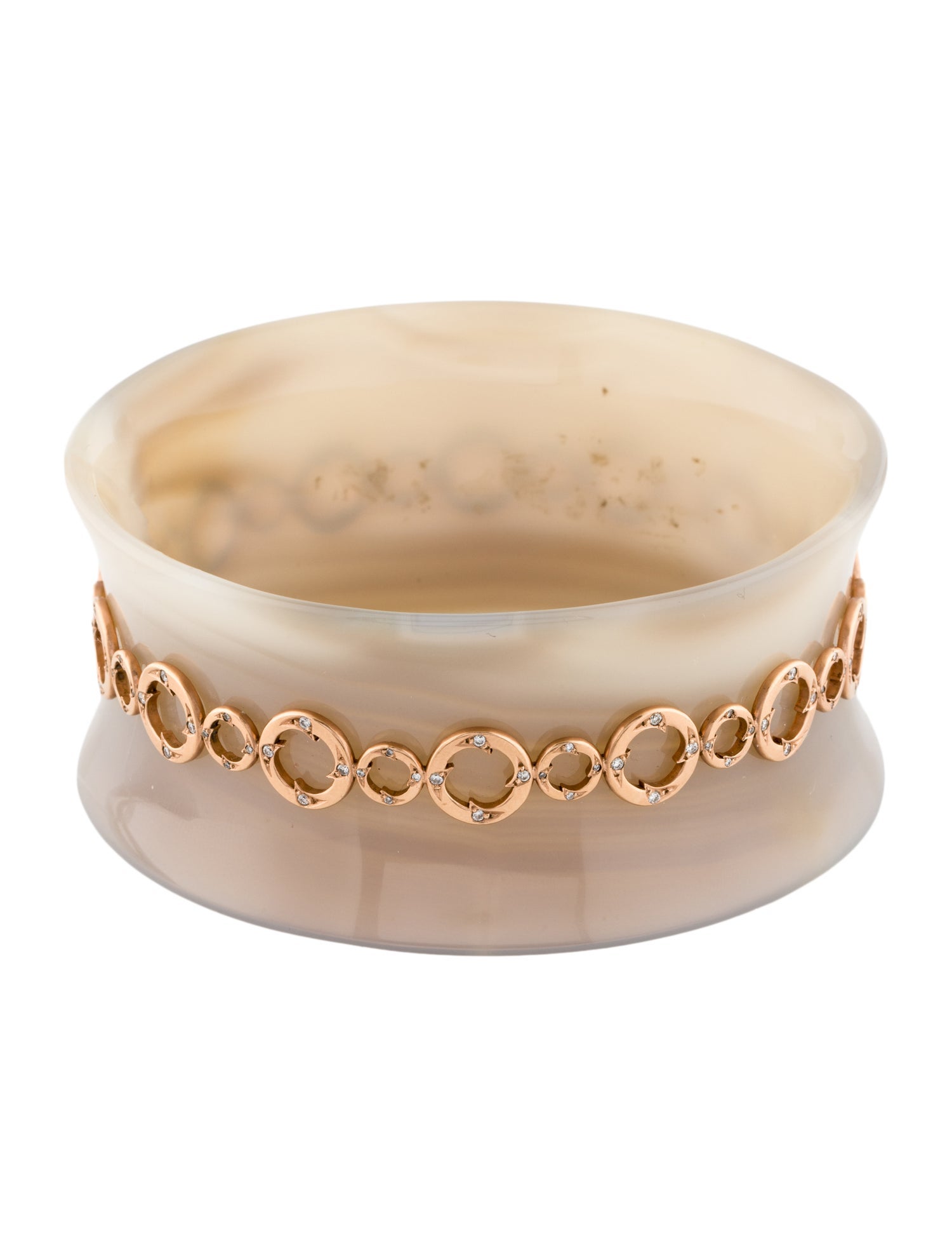 Sylva & Cie 14K Diamond & Agate Bangle Bracelet