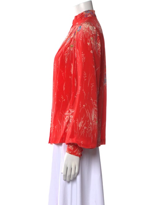 Stavropoulos Floral Print Mock Neck Blouse