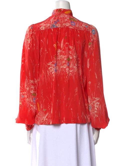 Stavropoulos Floral Print Mock Neck Blouse