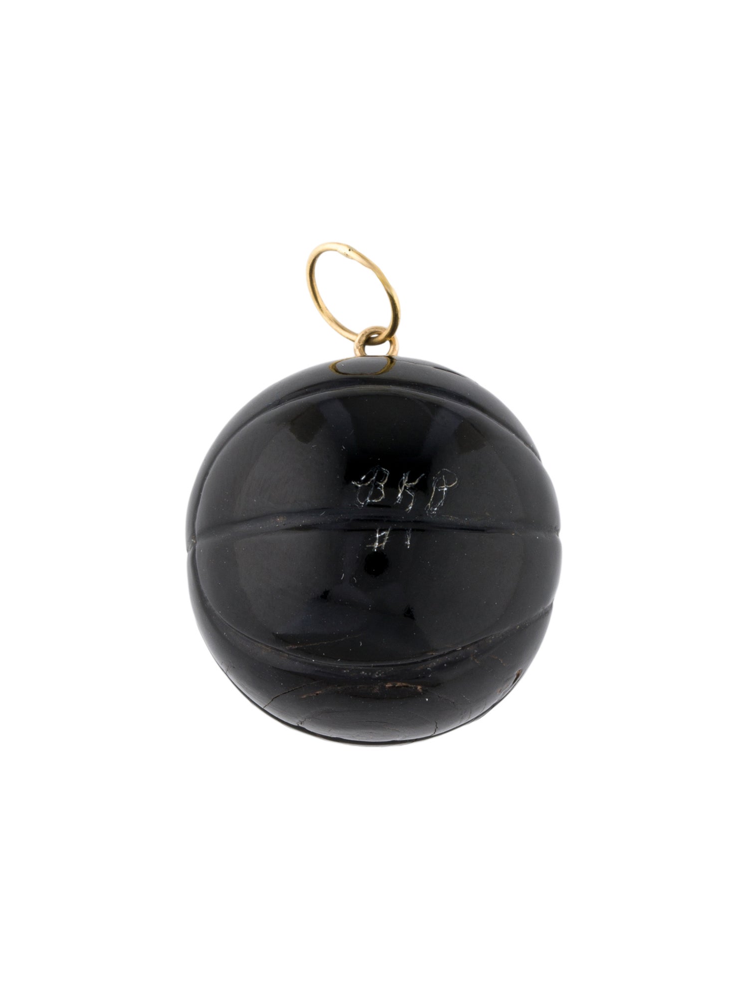 Bernard K Passman 18K Black Coral Basketball Pendant