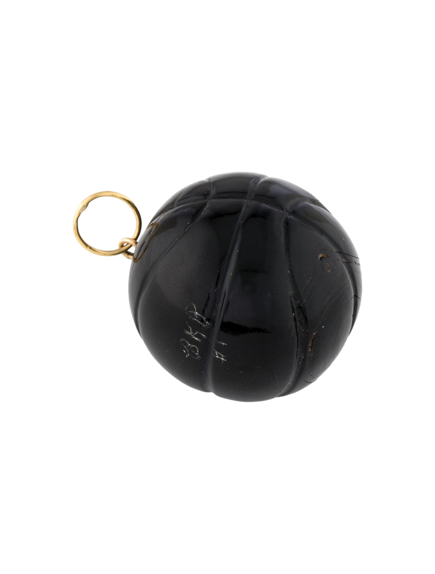 Bernard K Passman 18K Black Coral Basketball Pendant