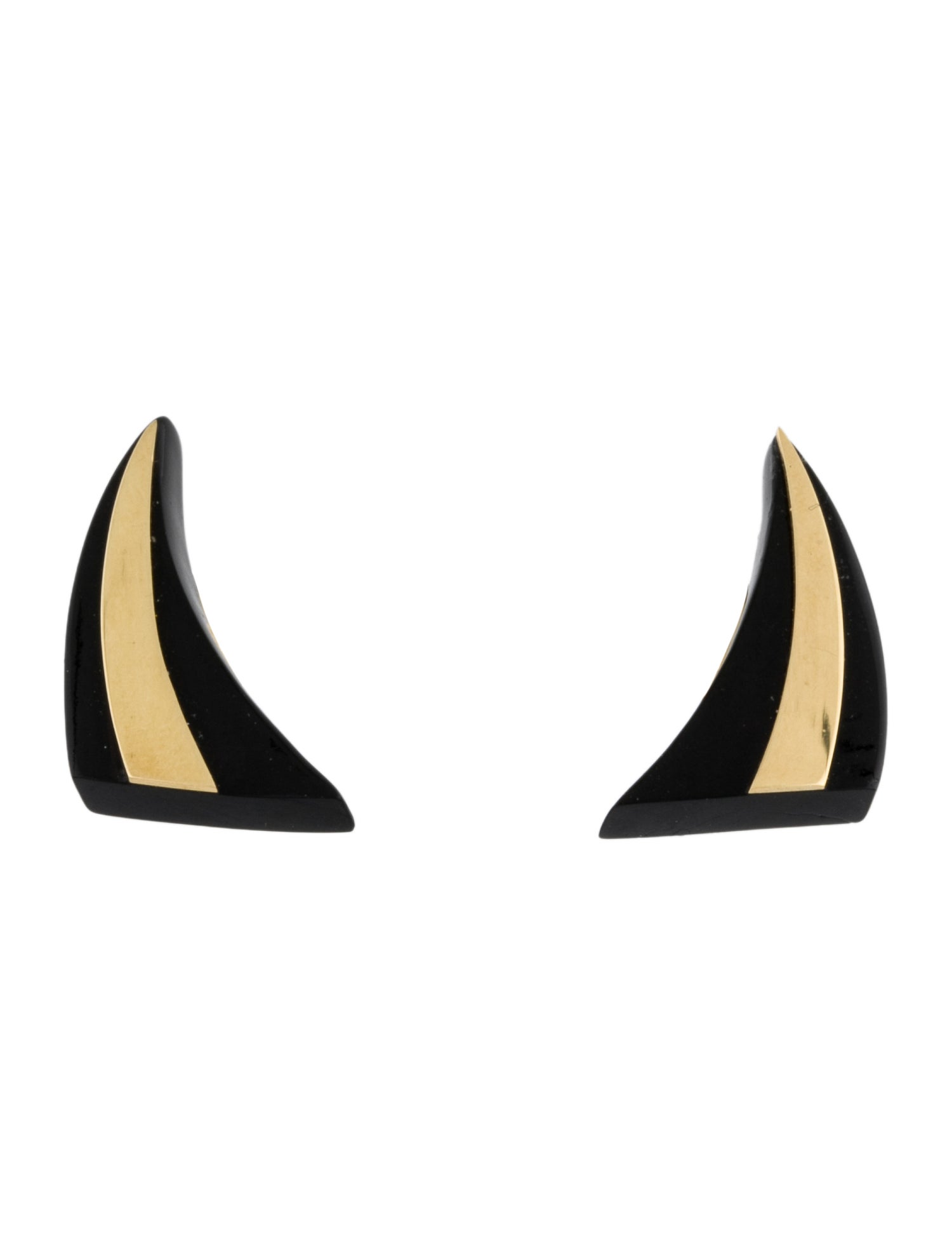 Bernard K Passman 14K Black Coral Stud Earrings