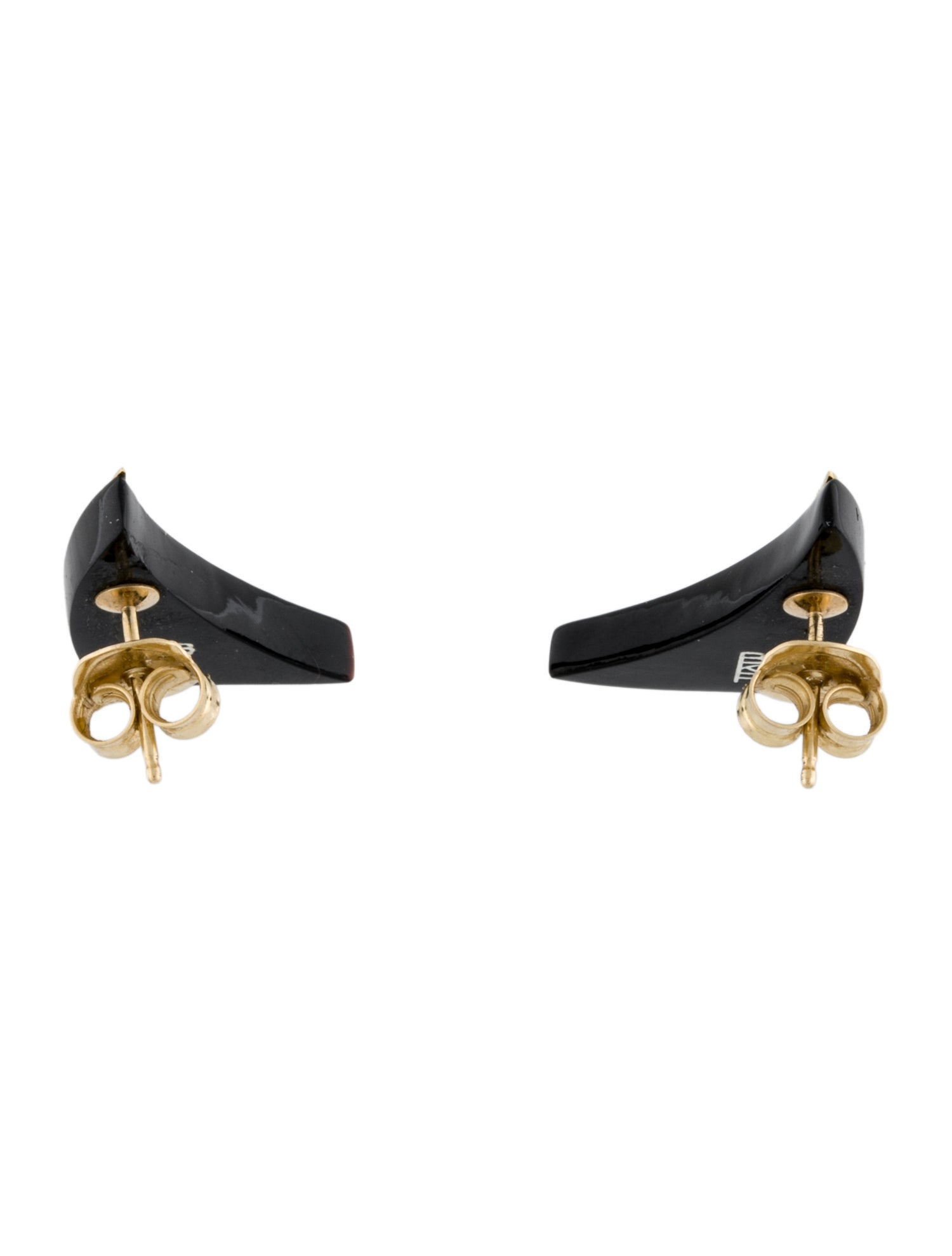 Bernard K Passman 14K Black Coral Stud Earrings