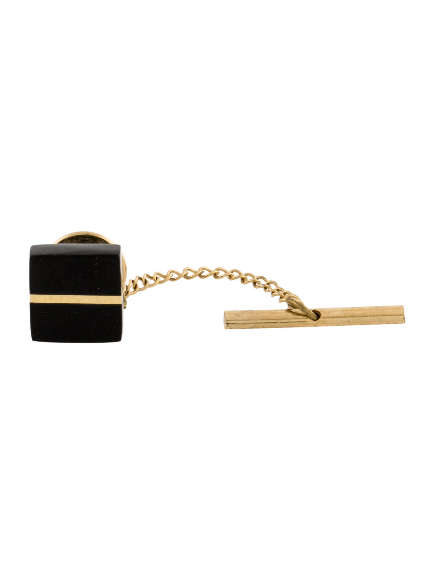 Bernard K Passman 18K Black Coral Tie Tack Pin