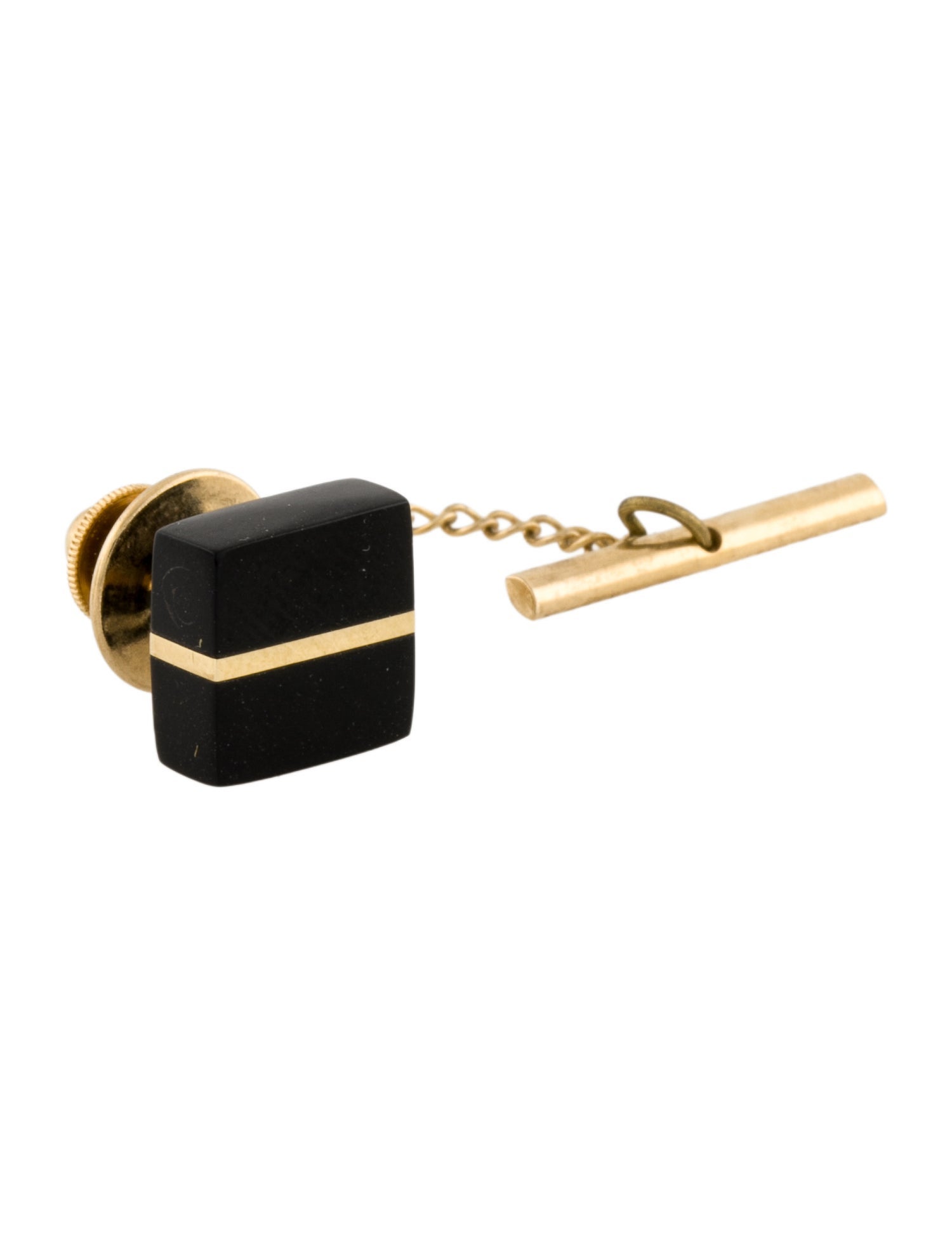 Bernard K Passman 18K Black Coral Tie Tack Pin
