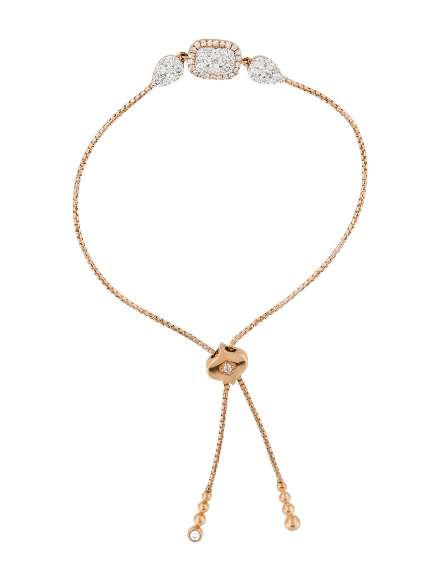 Sara Weinstock 18K Diamond Reverie Cushion & Pear Bolo Bracelet