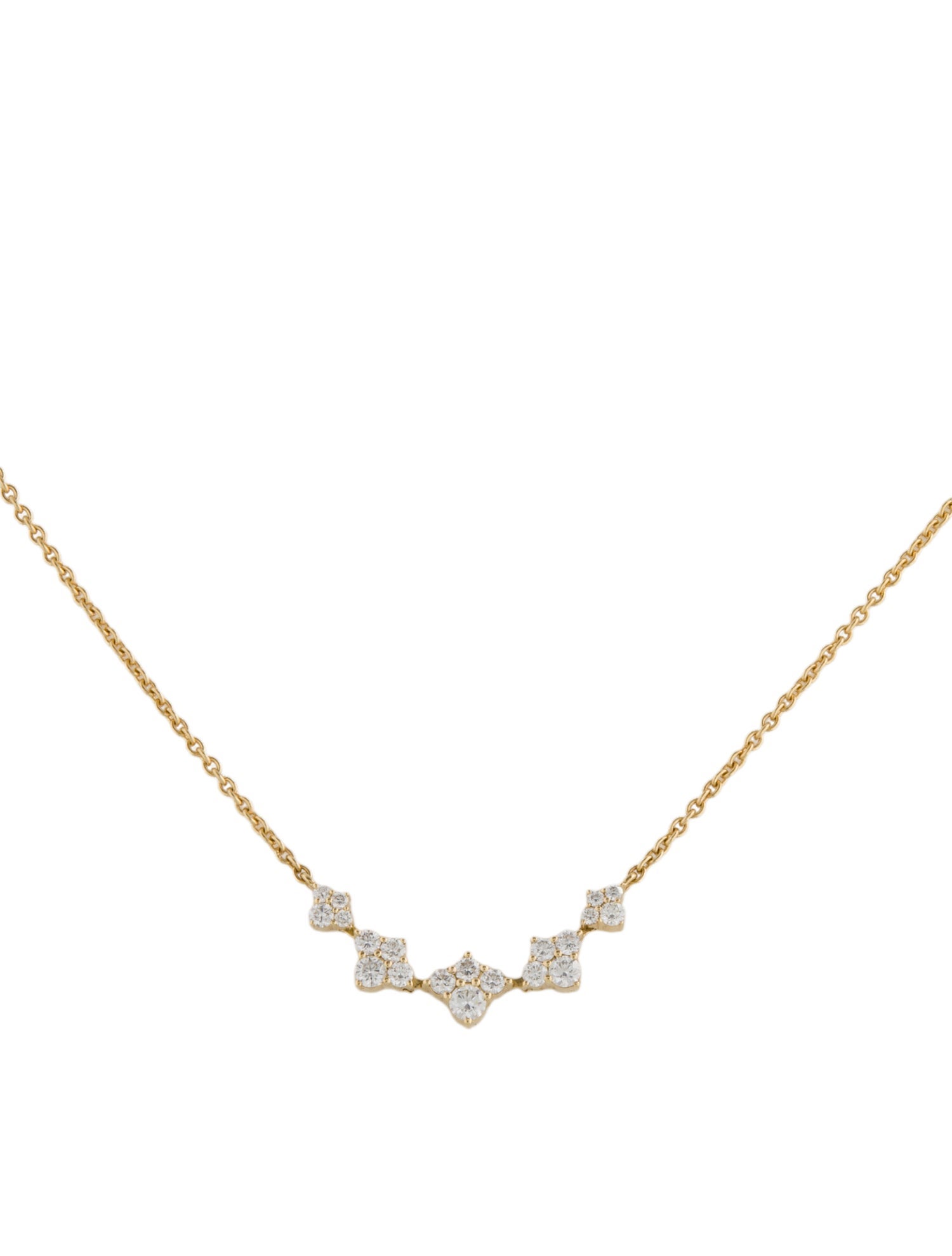 Sara Weinstock 18K Diamond Cluster Station Necklace