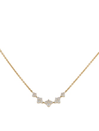 Sara Weinstock 18K Diamond Cluster Station Necklace
