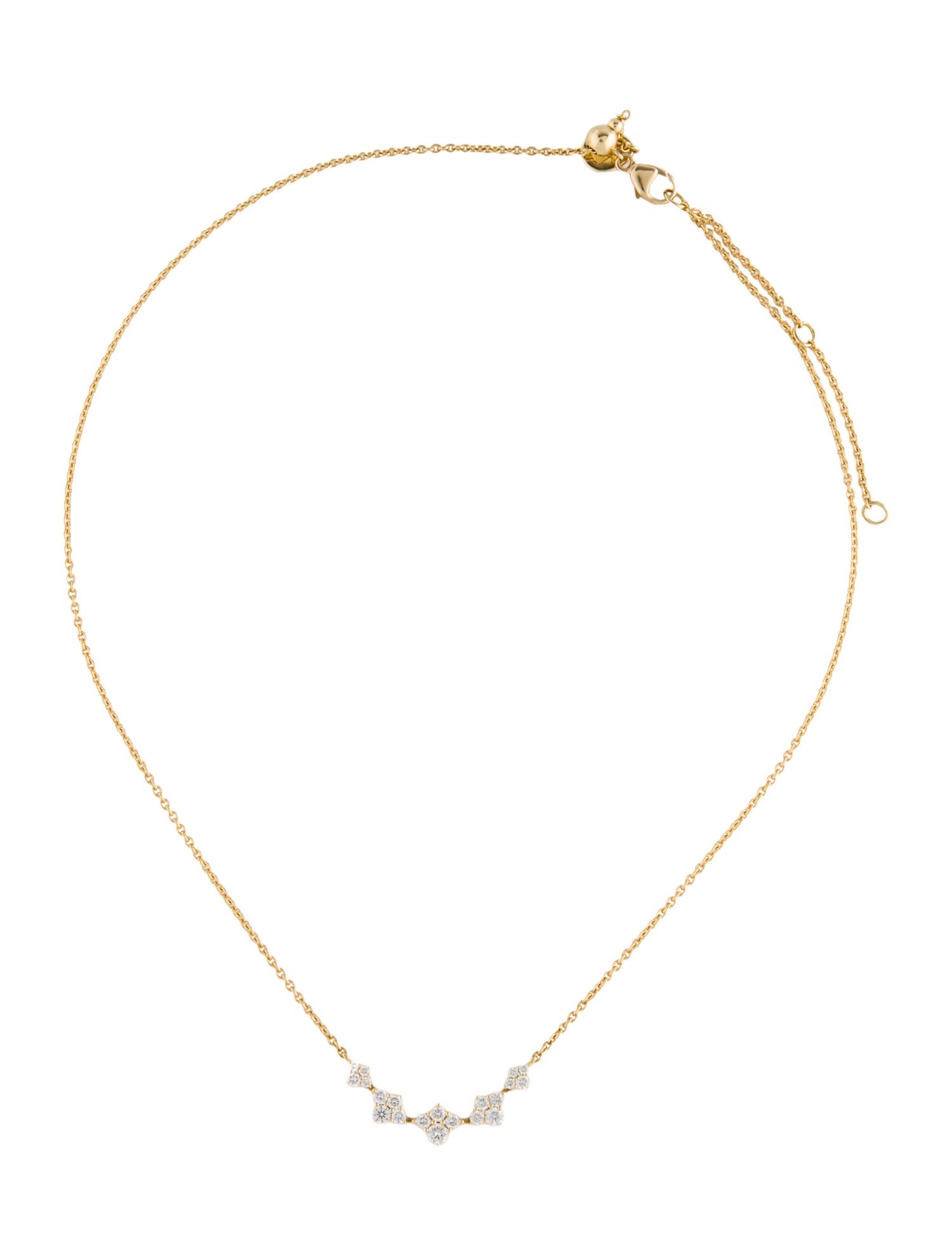 Sara Weinstock 18K Diamond Cluster Station Necklace