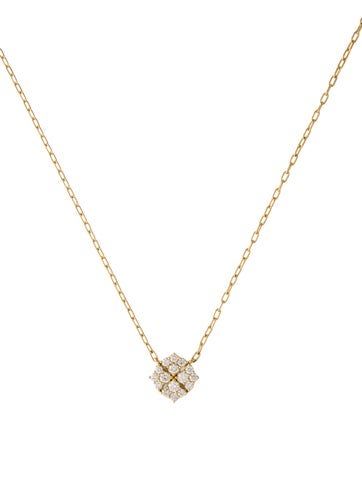 Pre-owned Sara Weinstock 18k Diamond Flora Pendant Necklace, 16" In Multicolor