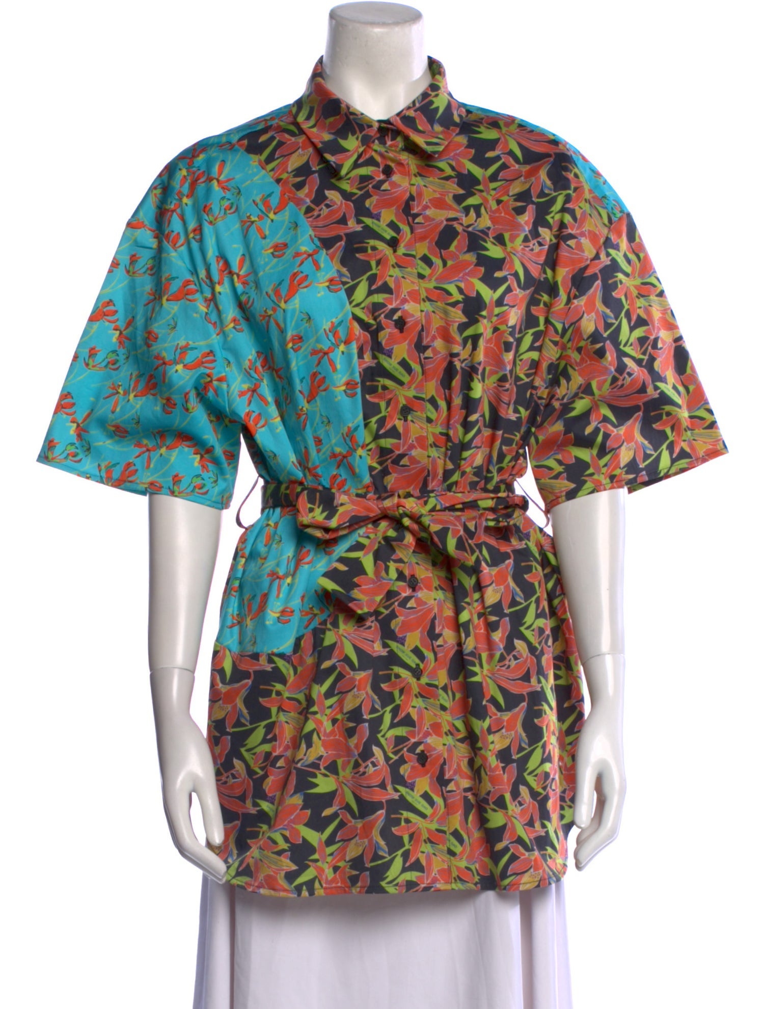 Snow Xue Gao Printed Short Sleeve Button-Up Top w/ Tags