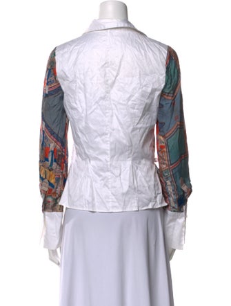 Snow Xue Gao Printed Long Sleeve Button-Up Top