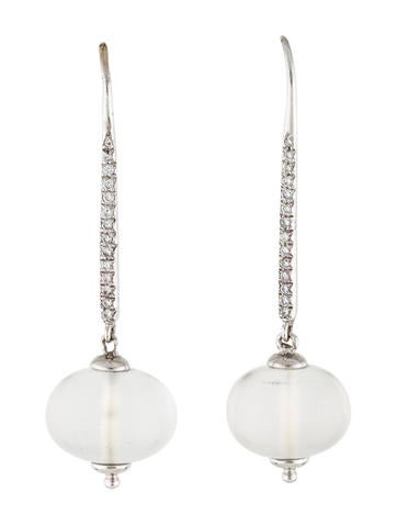 Syna Drop 18K Quartz & Diamond Earrings