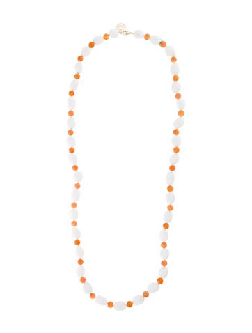 Syna Bead Strand 18K Agate & Carnelian Necklace