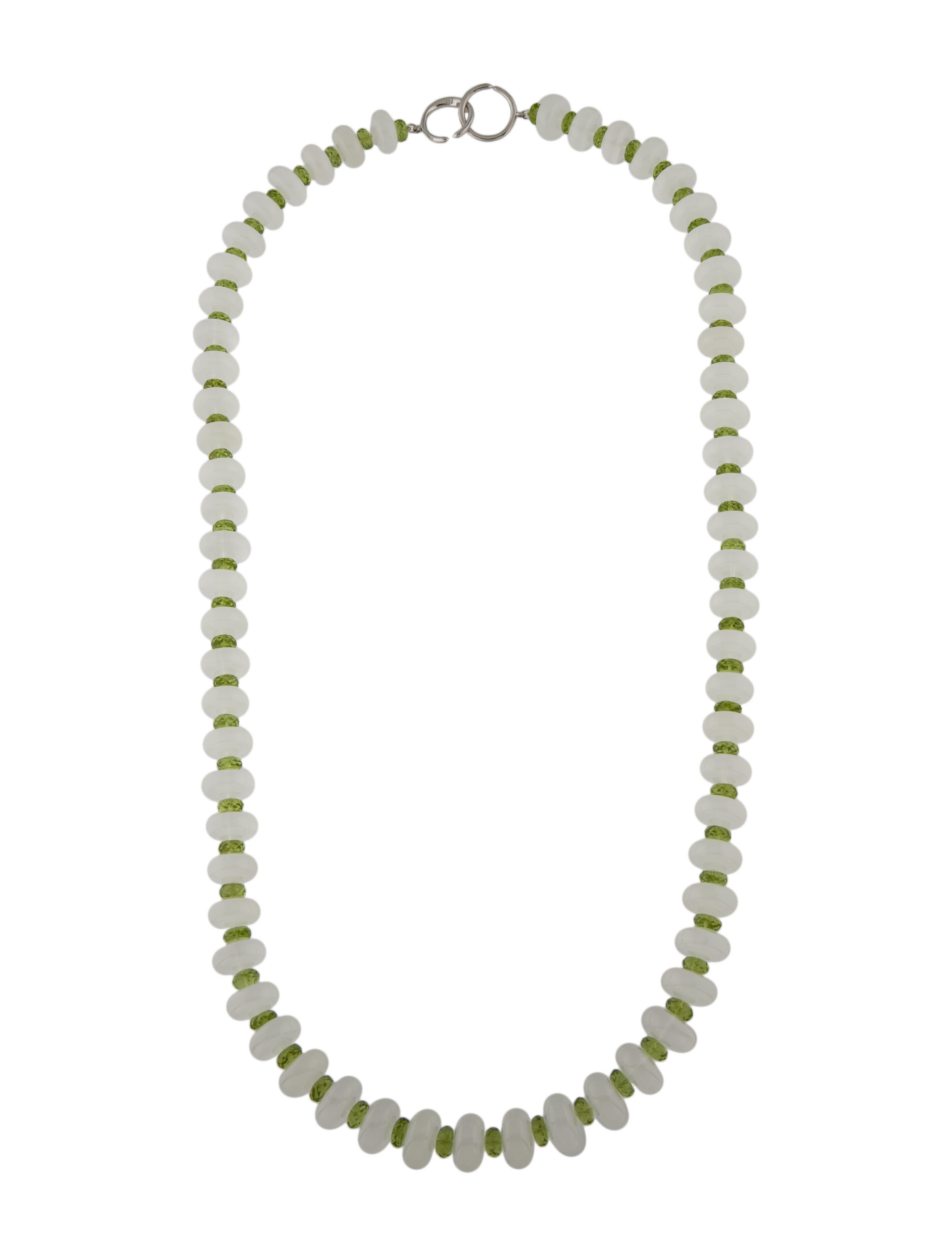 Syna 18K Quartz, Peridot & Diamond Bead Necklace
