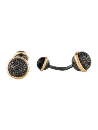 Syna Diamond & Onyx Baubles Cufflinks