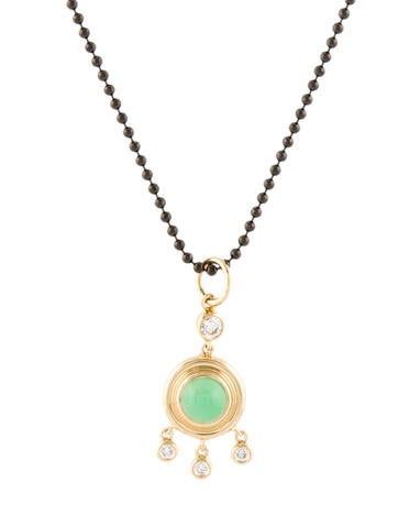 Syna Pendant Necklace Chrysoprase & Diamond