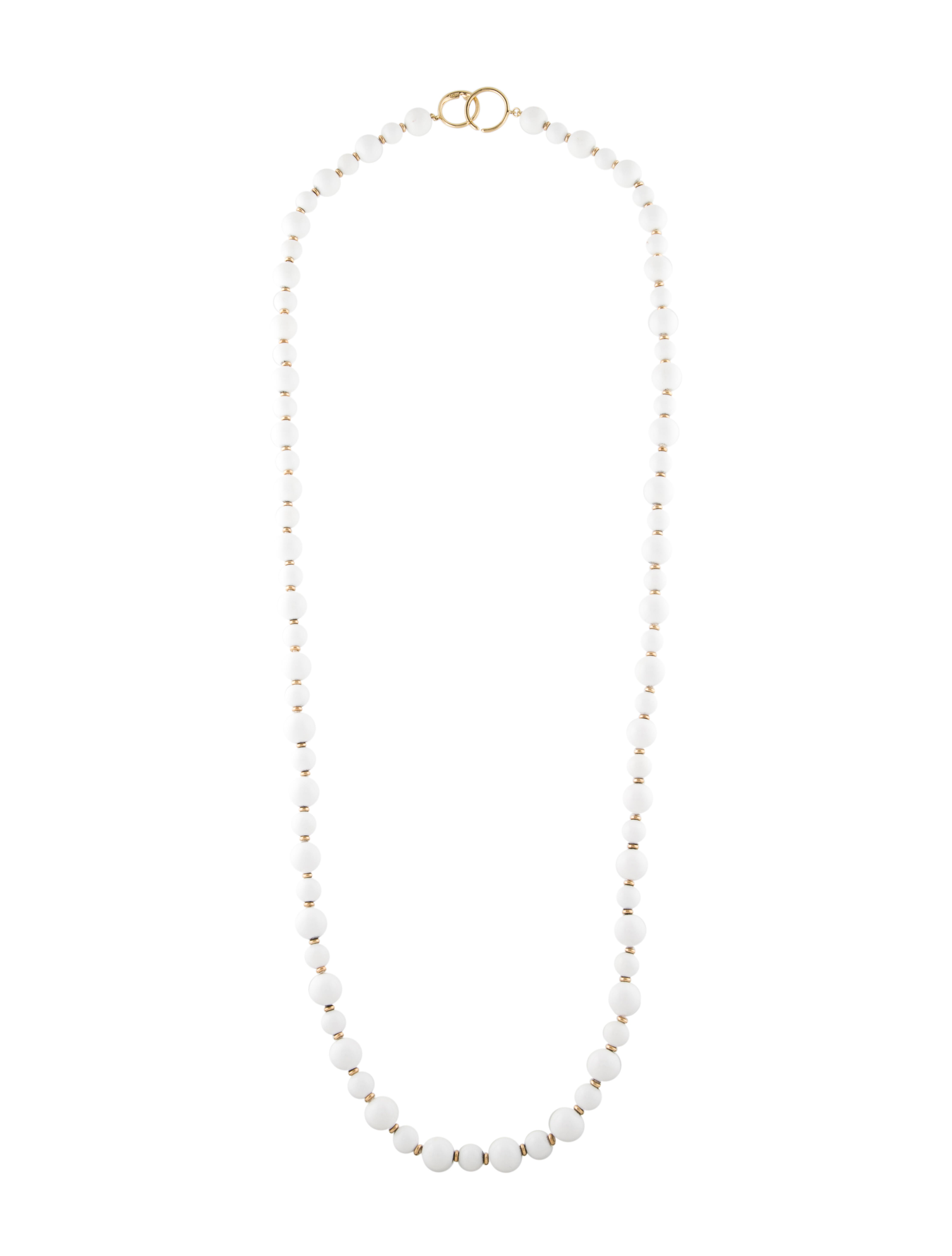 Syna 18K Chalcedony & Diamond Bead Necklace 18K Yellow Gold Bead