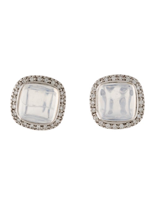 Syna 18K Gold Moon Quartz & Diamond Sugarloaf Earclip Earrings