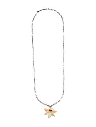 Syna 18K Opal, Ruby and Diamond Jardin Queen Bee Pendant Necklace