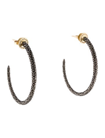 Syna Hoop 18K Two-Tone Mogul Oval Earrings