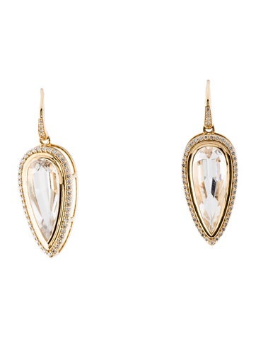 Syna Drop 18K Diamond & Quartz Earrings