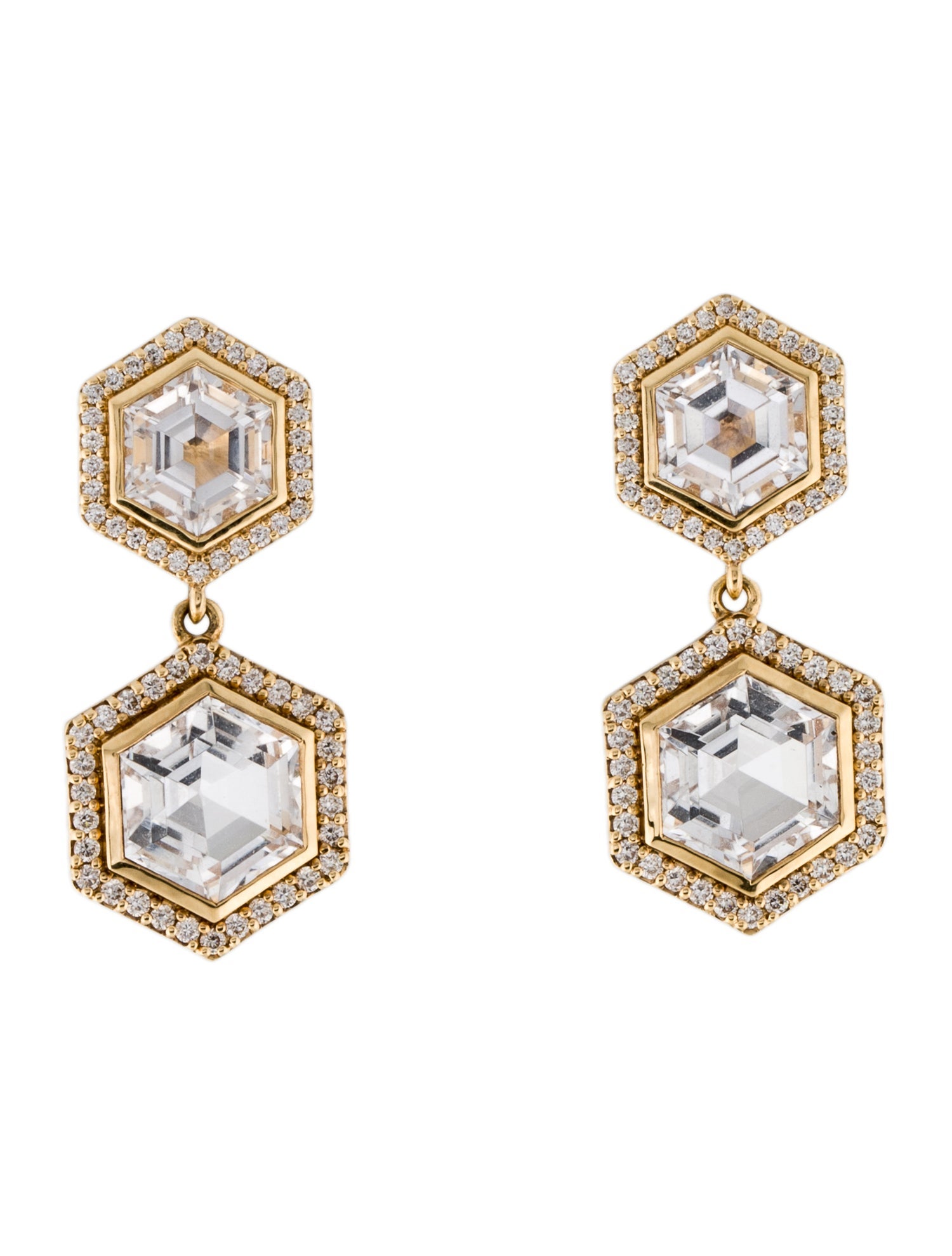 Syna 18K 8.78ctw Quartz & Diamond Drop Earrings