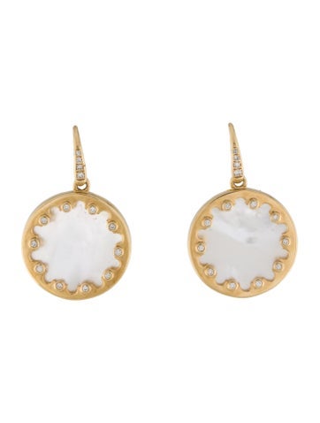 Syna Drop 18K Mother of Pearl & Diamond Earrings