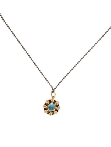 Syna Pendant Necklace Topaz & Diamond