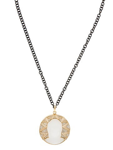 Syna Pendant Necklace 18K Chalcedony & Diamond Buddha