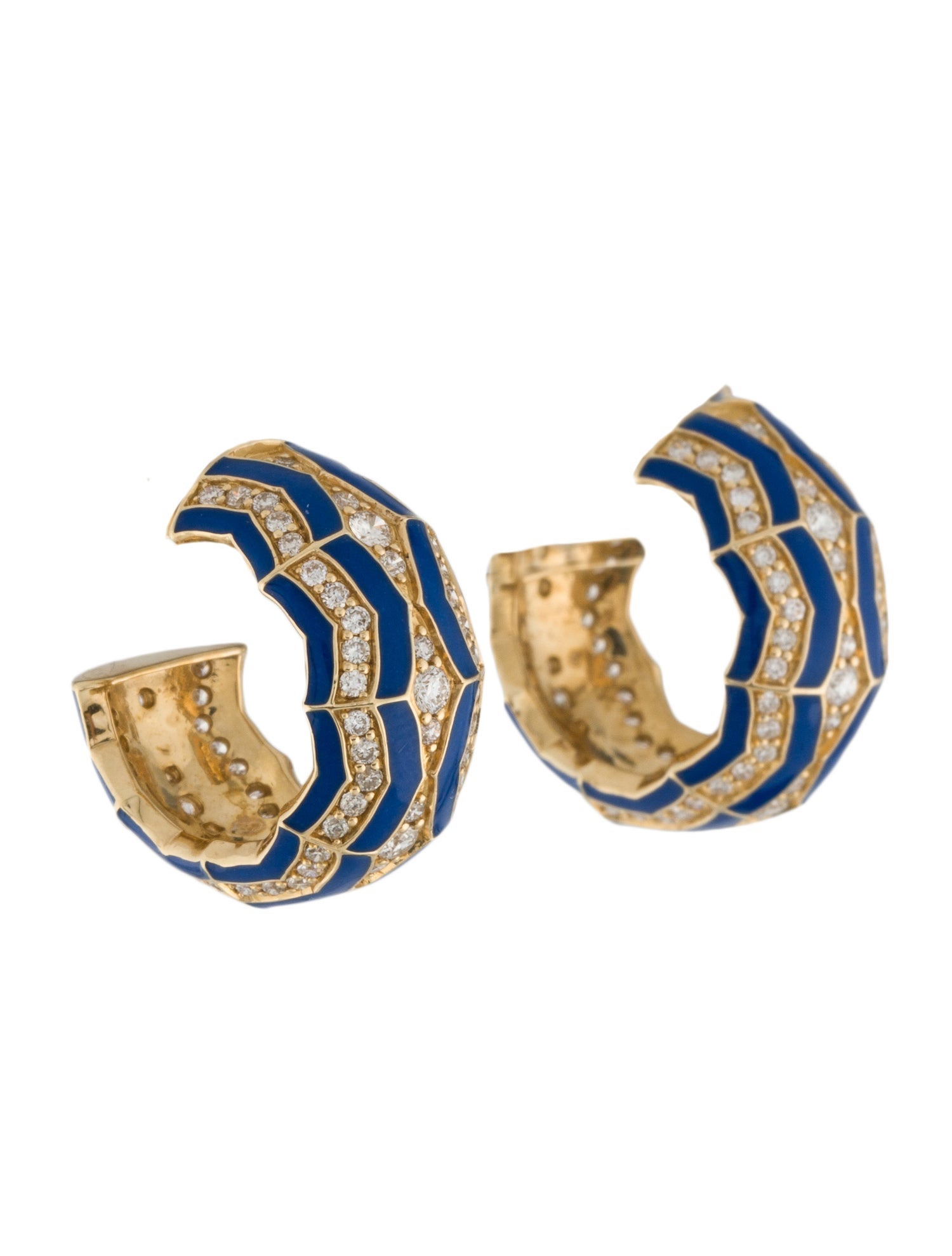 Syna 18K Enamel & 1.00ctw Diamond Huggies