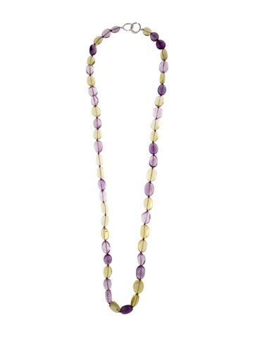 Syna Bead Strand 18K Quartz, Amethyst & Diamond Necklace