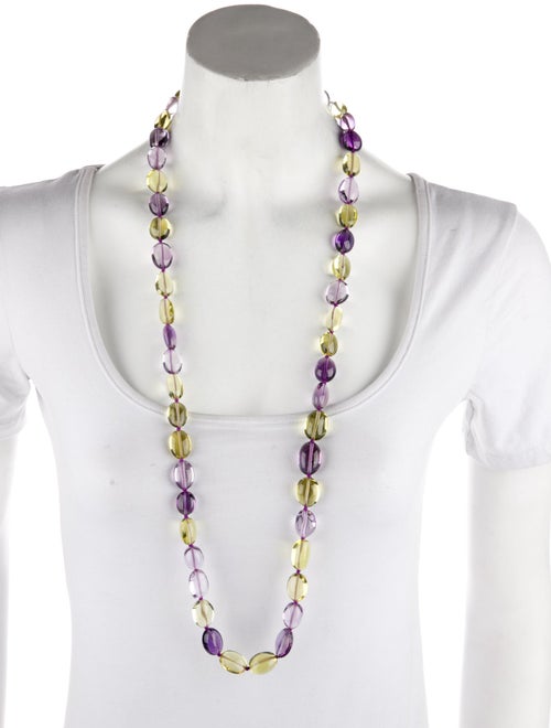 Syna 18K Quartz, Amethyst & Diamond Bead Necklace