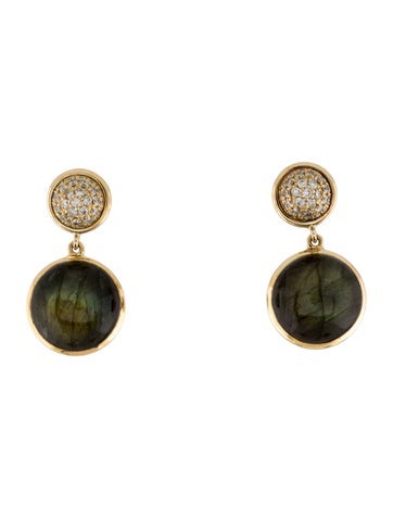Syna Drop 18K Labradorite & Diamond Earrings