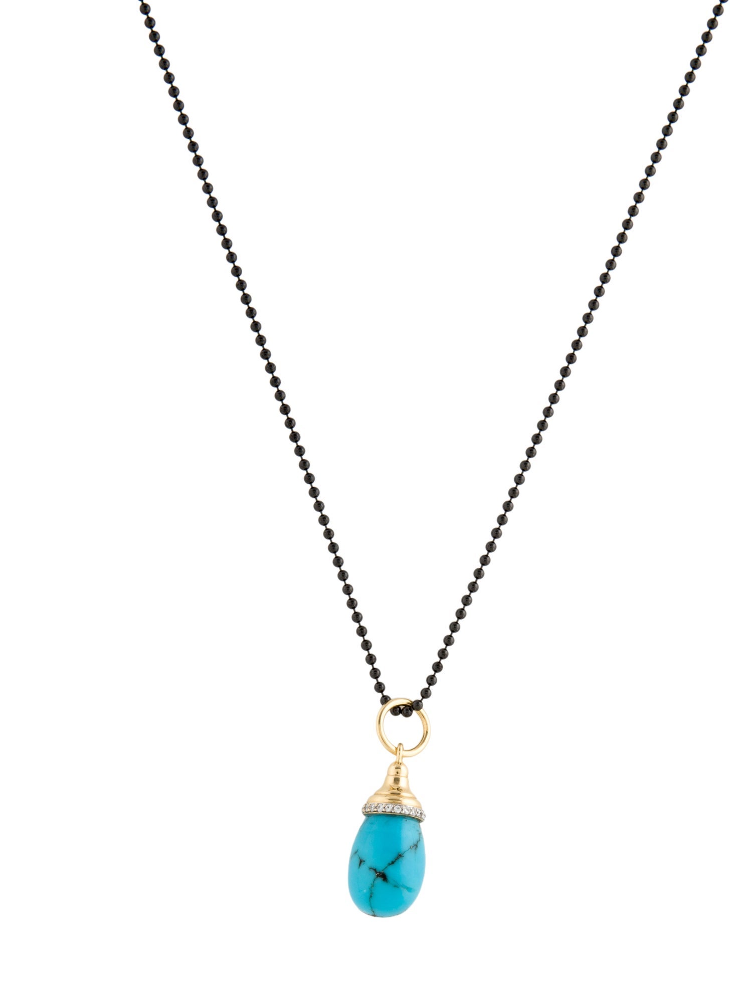 Syna 18K Turquoise & Diamond Drop Pendant Necklace