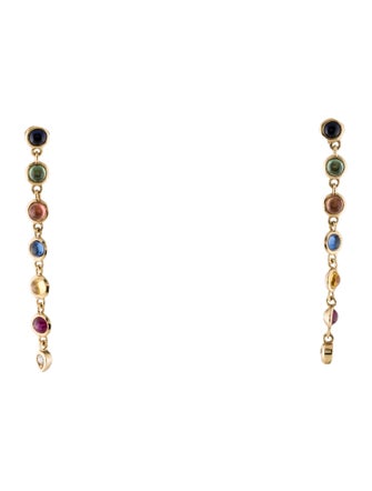 Syna 18K Sapphire, Ruby & Diamond Chakra Drop Earrings