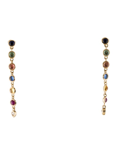 Syna 18K Sapphire, Ruby & Diamond Chakra Drop Earrings