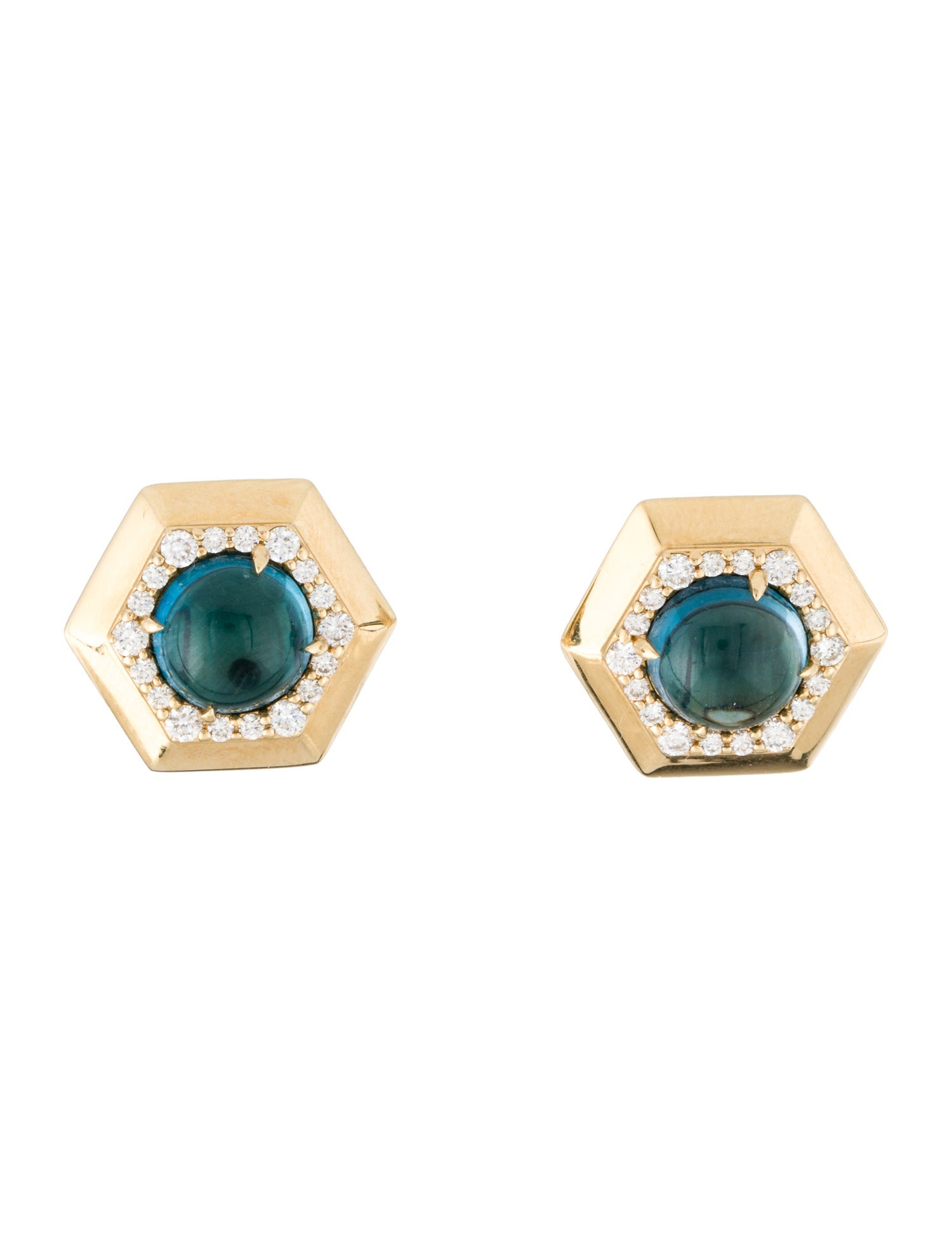 Syna 18K Topaz & Diamond Stud Earrings