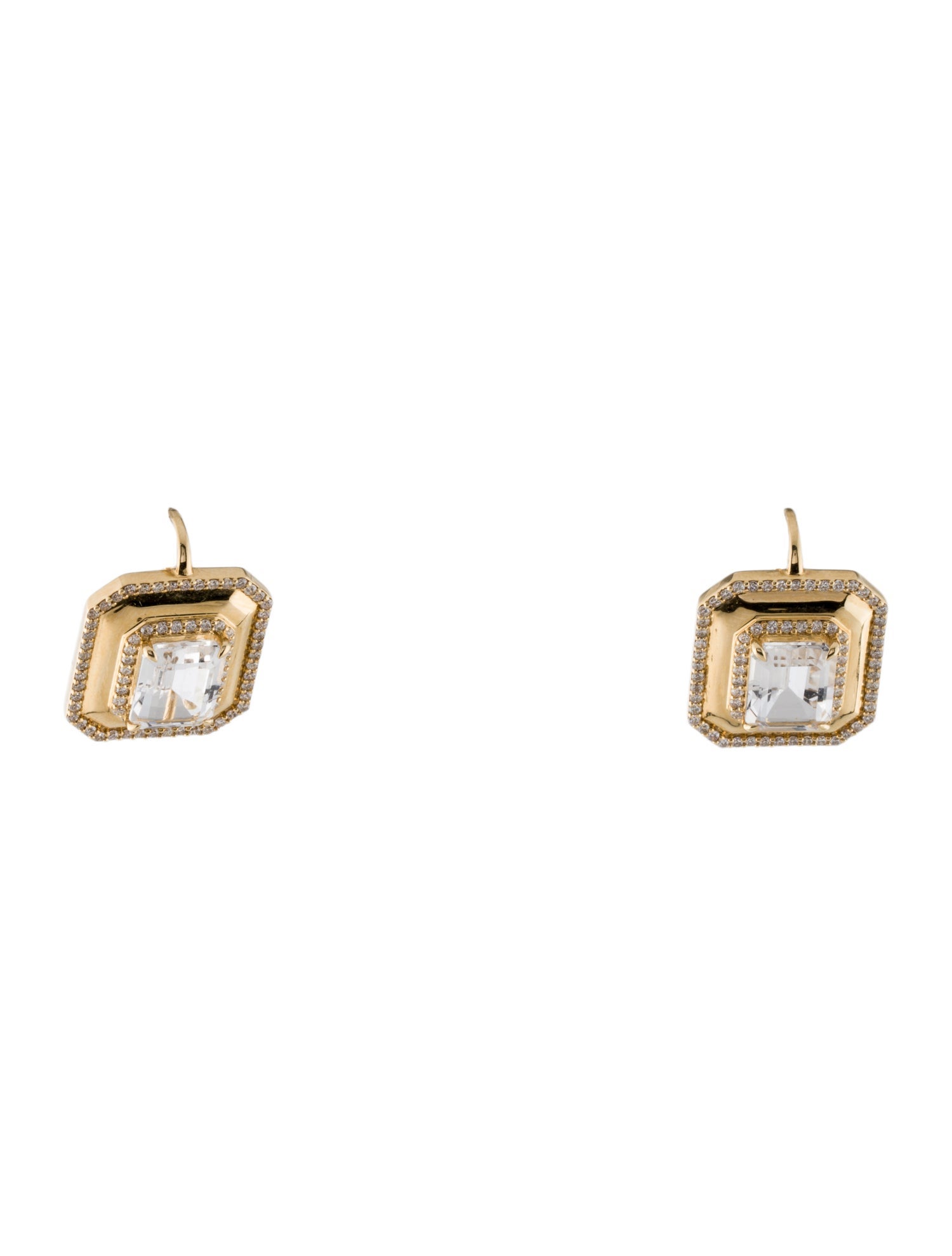 Syna 18K 4.00ctw Quartz & Diamond Drop Earrings