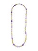 Syna 18K Amethyst, Lemon Quartz & Diamond Bead Strand Necklace
