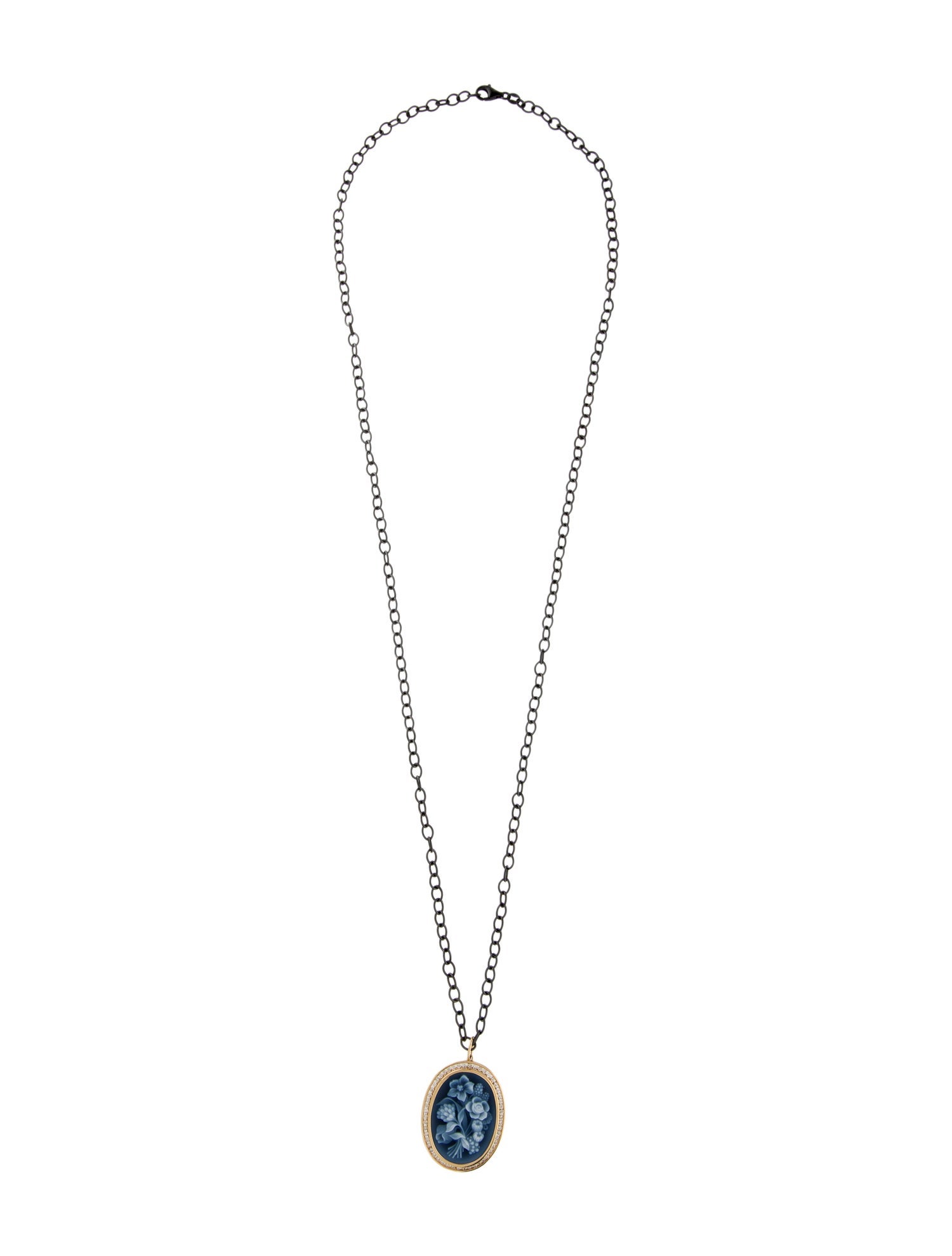 Syna Onyx Cameo & Diamond Pendant Necklace
