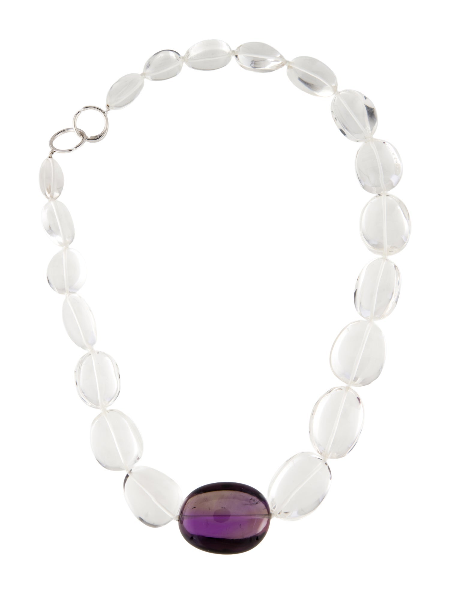 Syna 18K Amethyst, Quartz & Diamond Graduated Bead Strand Necklace