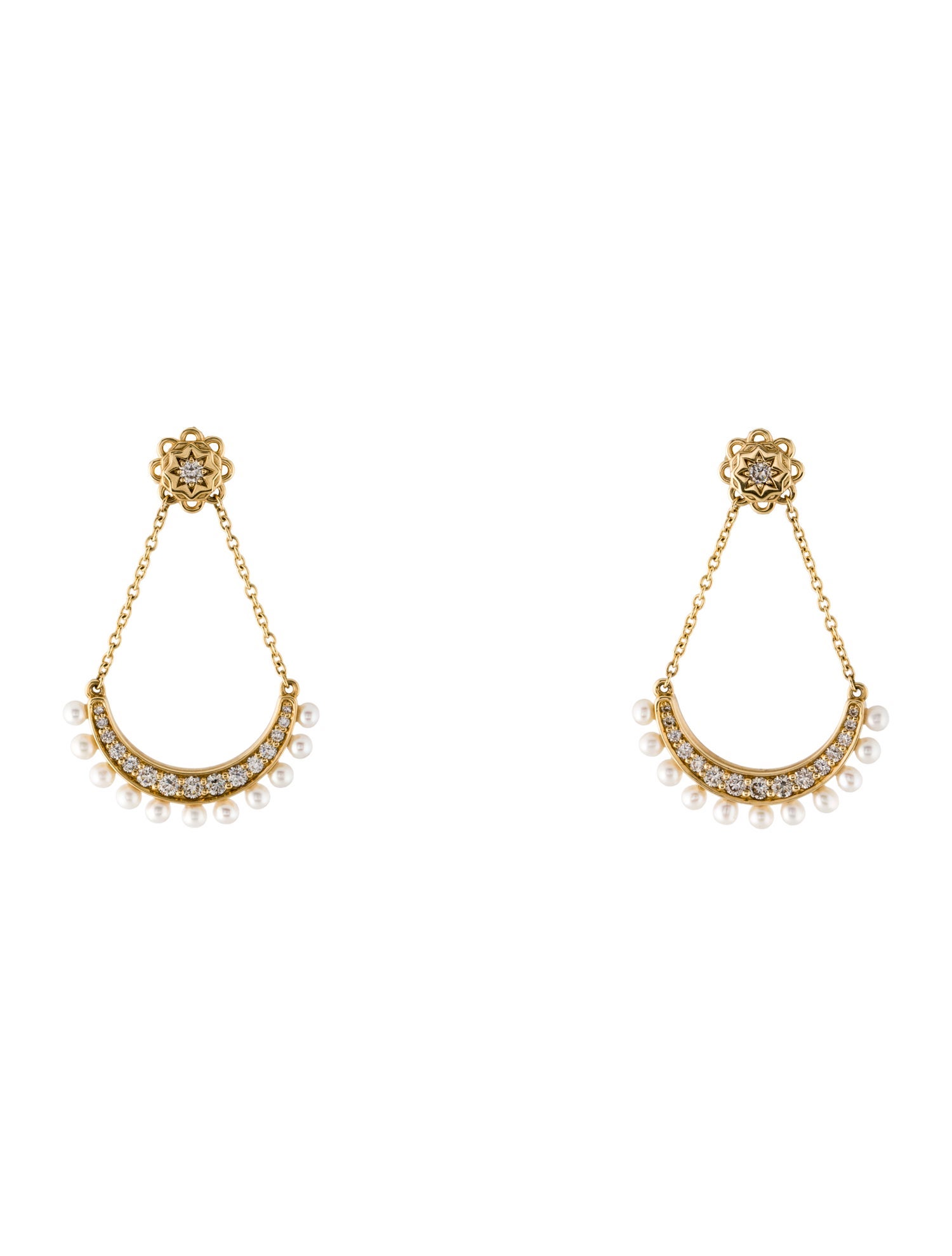 Syna 18K Pearl & Diamond Mogul Drop Earrings