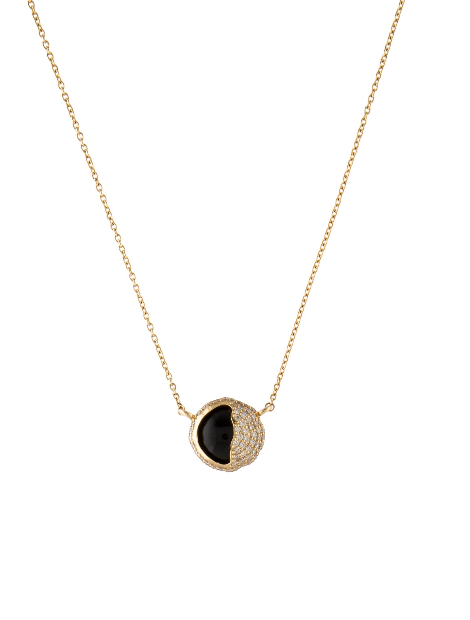 Syna 18K Onyx & Diamond Cosmic Eclipse Pendant Necklace