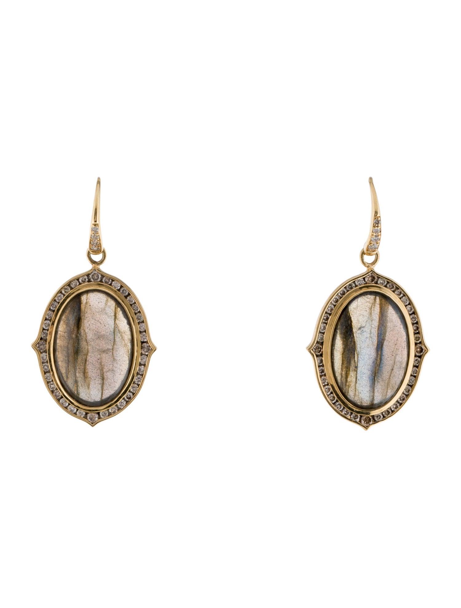 Syna 18K Labradorite & Diamond Drop Earrings